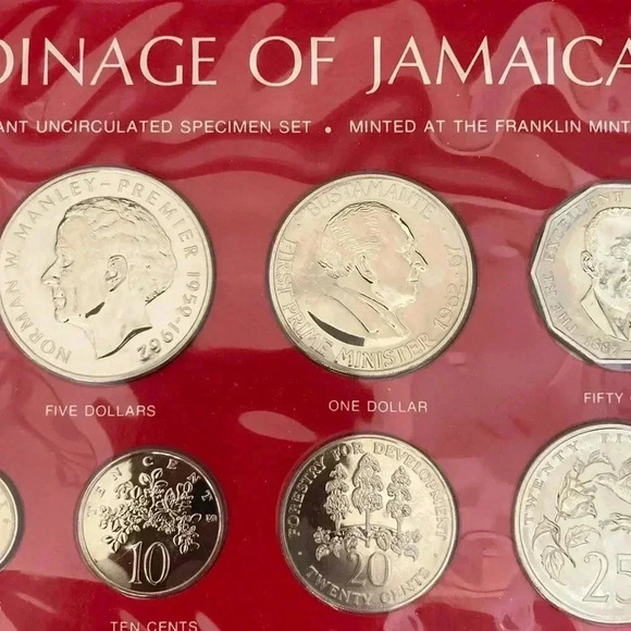 1980 Coinage of Jamaica Brilliant Uncirculated (BU) Specimen Set- RARE - Picture 4 of 6